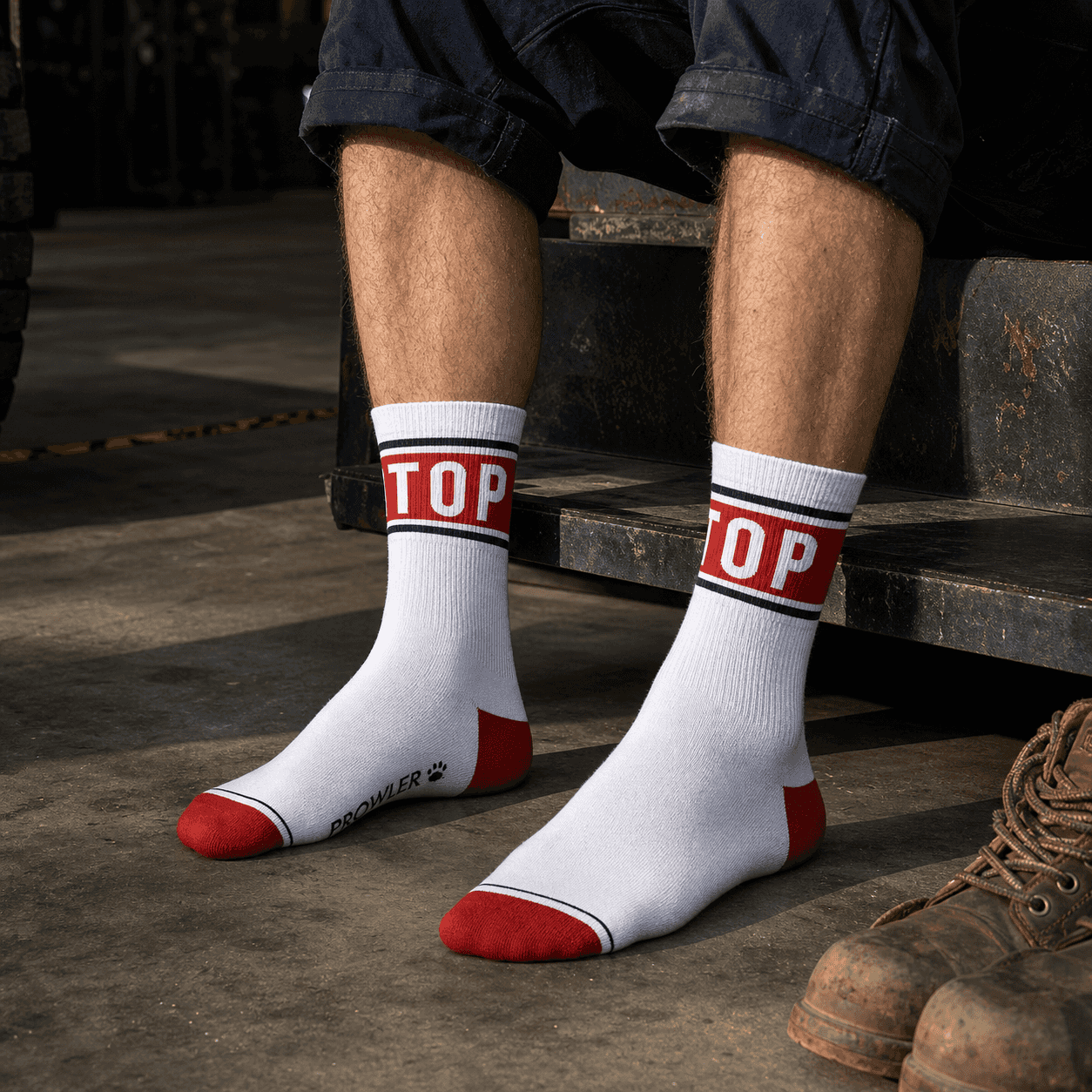 Prowler Top Socks Wht/red product image