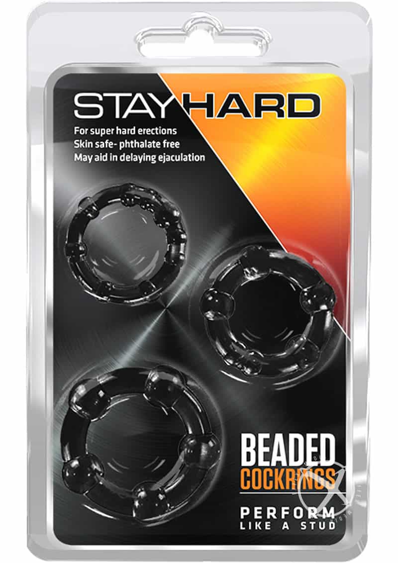 Stay Hard Beaded Cockrings Black product image
