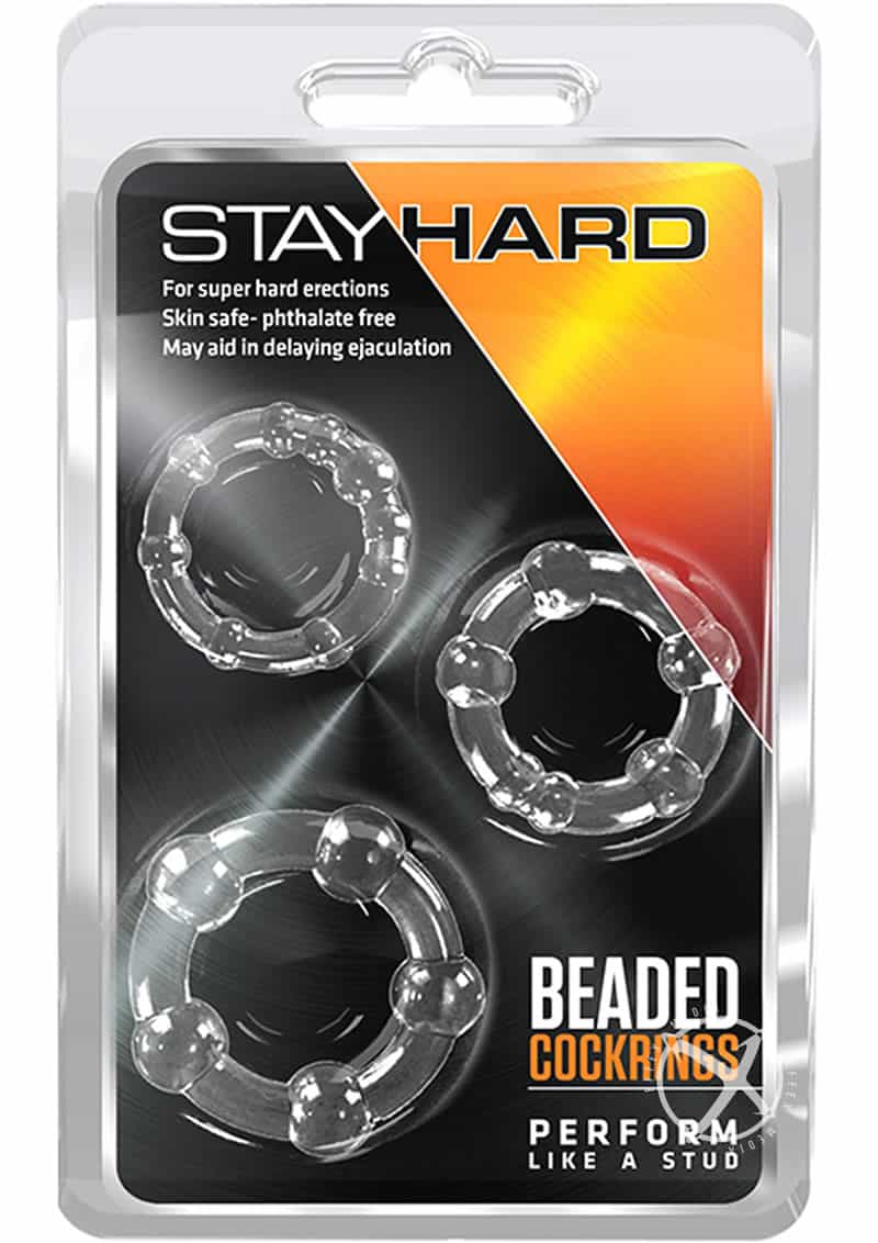 Stay Hard Beaded Cockrings Clear product image